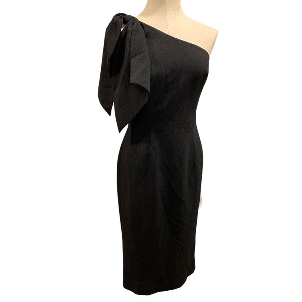 Medium Dress The Population New Black Dress Tiffany Asymmetrical Bow
